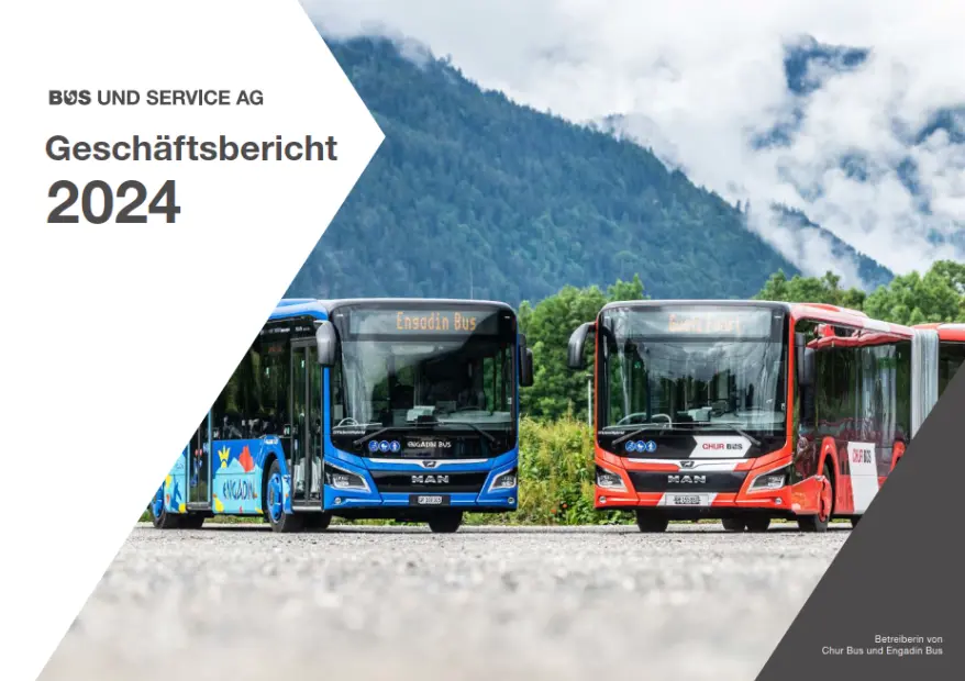 Titelbild des Geschäftsberichts 2024 der Bus und Service AG Chur